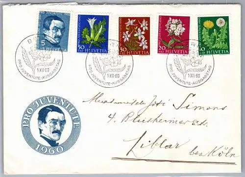 Schweiz 722-726 als Ersttagsbrief #ON721