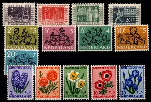 Niederlande 593-96, 601-05, 607-11 * mit Falz #ON679