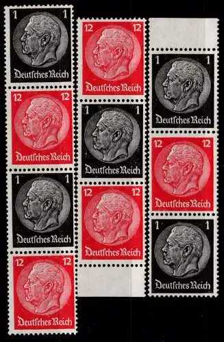 Deutsches Reich S 147, S 148, S 150 postfrisch Zusammendruck #ON741