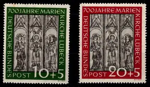 BRD Bund 139-140 ** postfrisch 139 gepr. Schlegel BPP #ON670