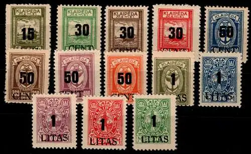 Memel 193-205 postfrisch teilweise geprüft BPP #OK665