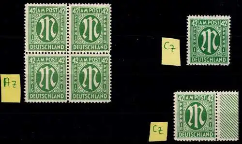 Alliierte Besetzung Bizone 31 A z, C z postfrisch LOT #ON748