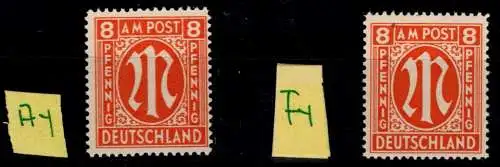 Alliierte Besetzung Bizone 14 A y, F y postfrisch LOT #ON749