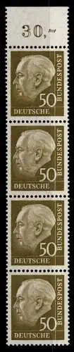 BRD Bund 261 w postfrisch 4er Streifen vom Oberrand #ON766