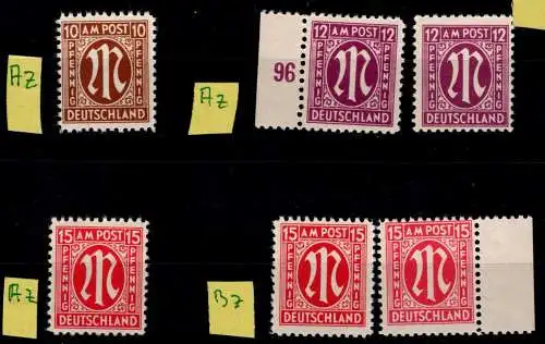 Alliierte Besetzung Bizone 22,23,24 A z, 24 B z postfrisch LOT #ON755