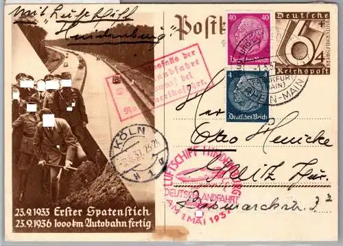Deutsches Reich P 263 als Ganzsache Zeppelinfahrt 63 I a #ON790