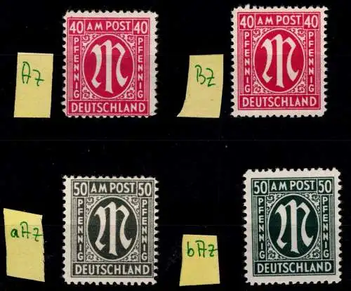 Alliierte Besetzung Bizone 30 A z, B z, 32 a A z, B A z postfrisch LOT #ON754