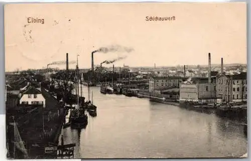 Ak Elbing Schichauwerft Feldpost 1917 #ON810