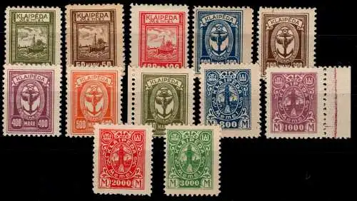 Memel 151-163 mit Falz ohne 153 #OK653
