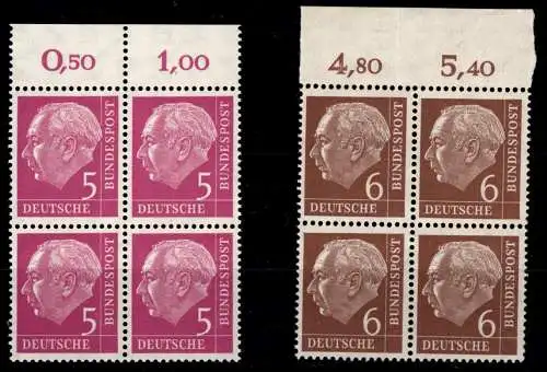 BRD Bund 179, 180 x W w OR postfrisch im 4er Block #ON788
