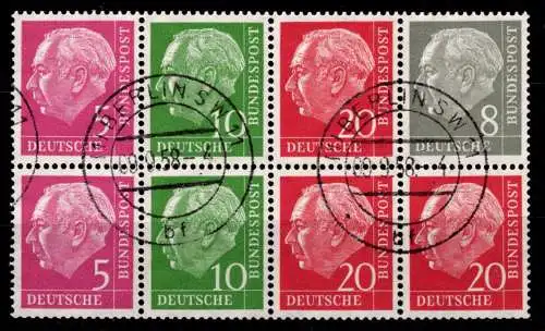 BRD Bund H- Bl. 8 X ohne 285 X gestempelt Zusammendruck #ON784
