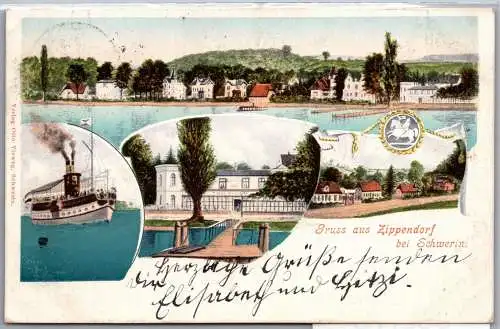 Ak Zippendorf 4- Bild 1902 Dampfer #ON799