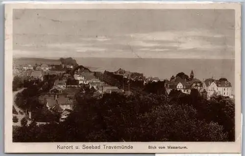Ak Travemünde Blick vom Wasserturm Bahnpost 1915 #ON807