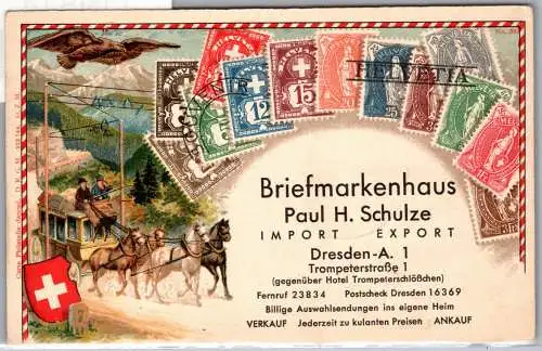 Ak Dresden Briefmarkenwerbung auf Postkarte 1933 #ON814
