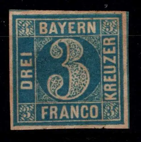 Bayern 2 II 2 mit Falz allseits breitrandig #NS991