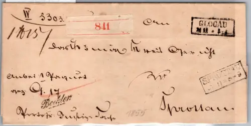 Preußen Vorphila 1855 Paketbegleitbrief #ON823