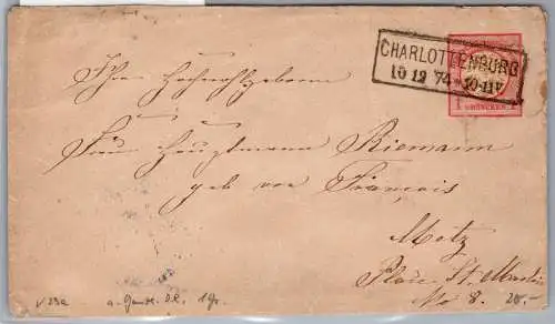 Deutsches Reich U 1 II als Ganzsache Charlottenburg #ON822