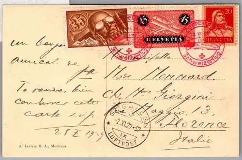 Schweiz 181, 183 auf Postkarte Schweizfahrt LZ127 #ON838