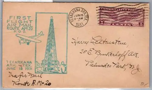 USA Erstflug 321 auf Brief 15. Juni 1931 #ON827