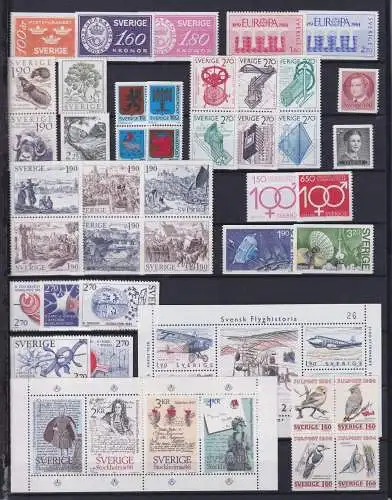 Schweden Jahrgang 1984 mit 1267-1315 postfrisch #OB084