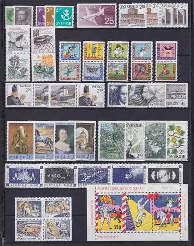 Schweden Jahrgang 1987 mit 1418-1465 postfrisch #OB087