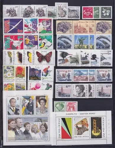 Schweden Jahrgang 1993 mit 1754-1802 ohne 1754-1755 postfrisch #OB093