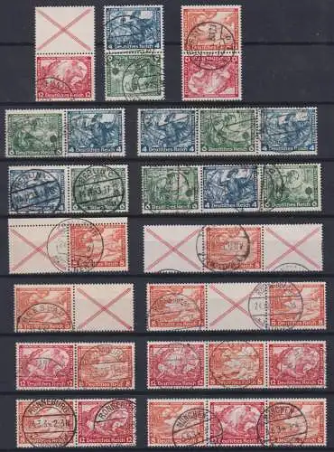 Deutsches Reich S 114, SK 19-SK 20, W 47-W58 gestempelt bessere gepr. BPP #OO009