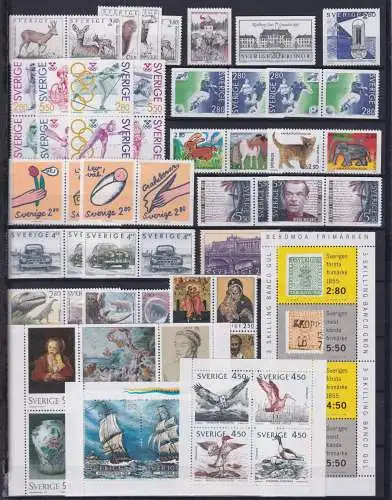 Schweden Jahrgang 1992 mit 1700-1753 postfrisch #OB092