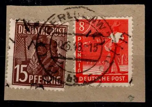 SBZ 168 I, 171 I gestempelt auf Briefstück, geprüft Busse BPP #OO013