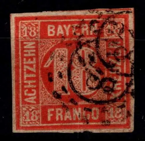 Bayern 13 gestempelt allseitig breitrandig #OO001