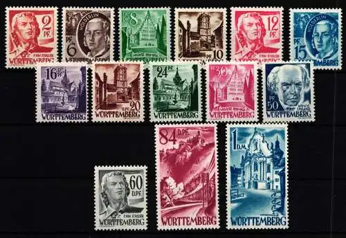 Fr. Zone Württemberg 14-27 postfrisch #HZ935