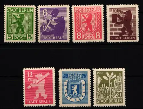 Alliierte Besetzung Berlin und Brandenburg 1B-7B postfrisch #JU421