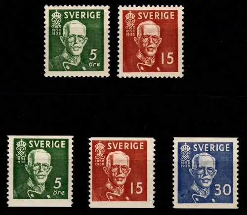 Schweden 250-252 A, 250-251 B postfrisch #OI592