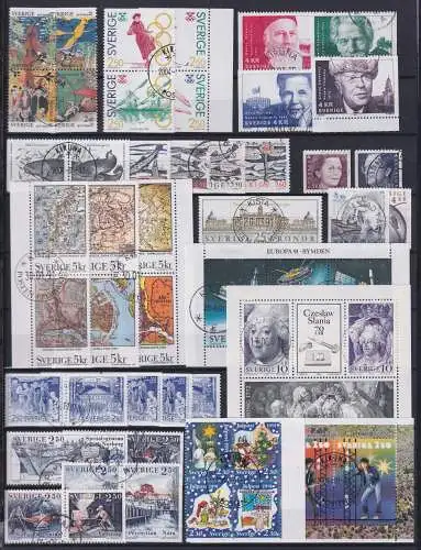 Schweden Jahrgang 1991 mit 1649-1699 gestempelt #OI927