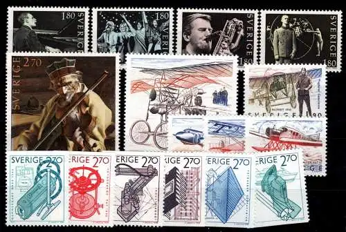 Schweden Jahrgang 1983-84 ex 1253-1297 postfrisch Blockeinzelmarken #Oi720