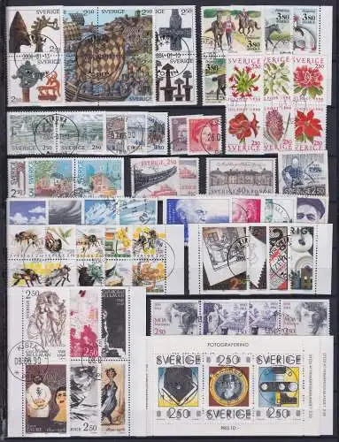 Schweden Jahrgang 1990 mit 1582-1648 gestempelt #OI926