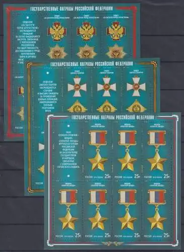 Russland 1796-1798 postfrisch als Kleinbogensatz #OK927
