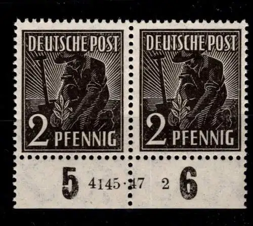 Alliierte Besetzung 943 HAN postfrisch H 4145.47 2, vorgefaltet #OO503
