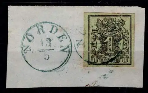 Hannover 2 gestempelt auf Briefstück #OO413