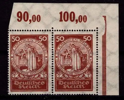 Deutsches Reich 354 postfrisch als Paar vom Eckrand #OK790