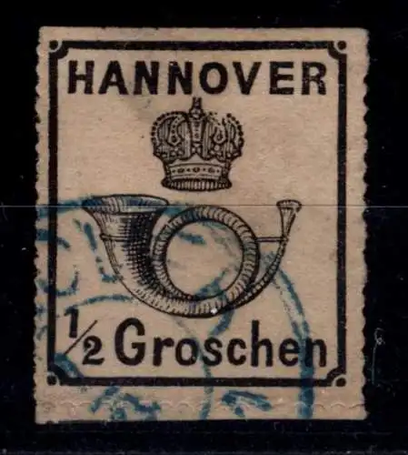 Hannover 22 y IV gestempelt Plattenfehler IV, Befund Jäschke BPP #OO401