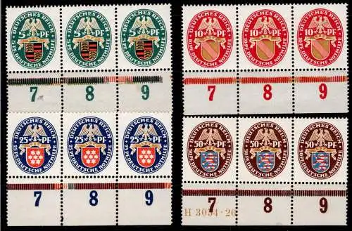 Deutsches Reich 398-401 HAN postfrisch 401 mit HAN, im 3er Streifen #OK795