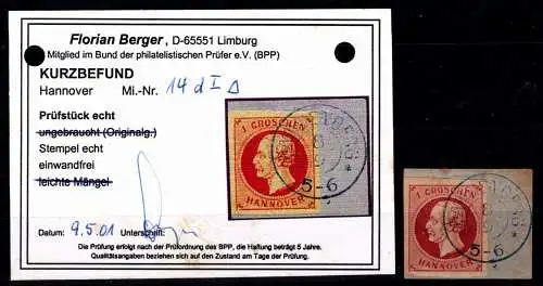 Hannover 14 d I gestempelt Kurzbefund Berger BPP #OO405