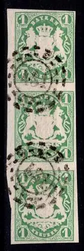 Bayern 14 gestempelt senkrechter 3er Streifen #OO423