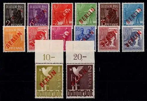 Berlin 21-34 postfrisch Attest Schlegel BPP, 1 & 2 Mark OR #OO481