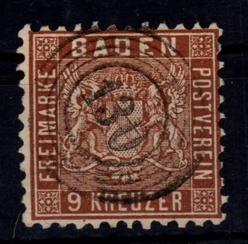 Baden 15 c gestempelt Befund Stegmüller BPP #OO435