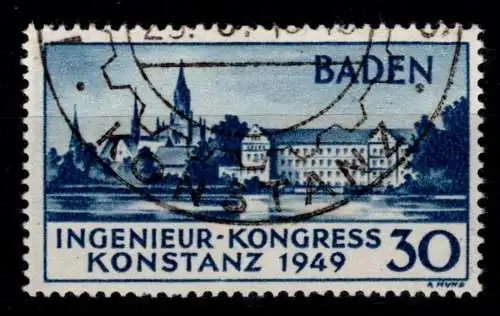 Französische Zone Baden 46 I gestempelt geprüft Schlegel BPP #OO536