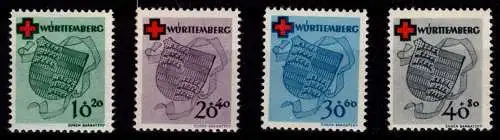 Französische Zone Württemberg 40-43 postfrisch geprüft Schlegel BPP #OO534