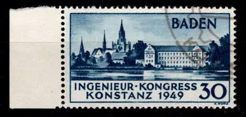 Französische Zone Baden 46 I gestempelt geprüft Schlegel BPP #OO537