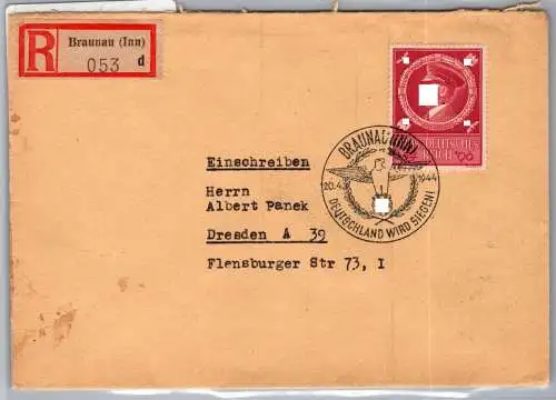 Deutsches Reich 887 auf Brief Einschreiben #ON861